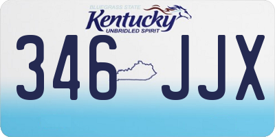 KY license plate 346JJX
