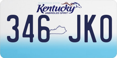 KY license plate 346JKO