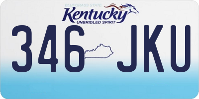 KY license plate 346JKU
