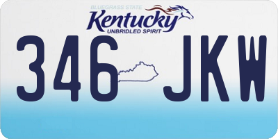KY license plate 346JKW