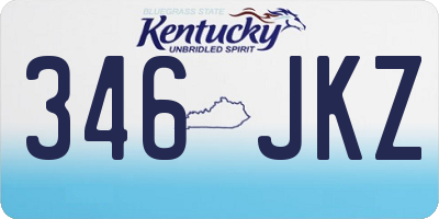 KY license plate 346JKZ