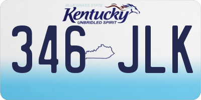 KY license plate 346JLK