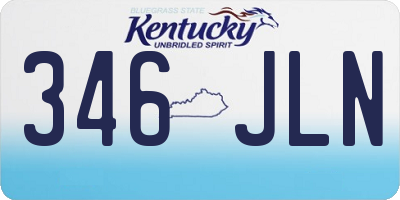 KY license plate 346JLN