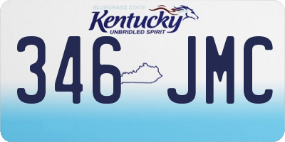 KY license plate 346JMC