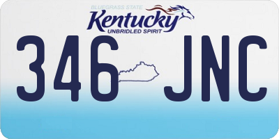 KY license plate 346JNC