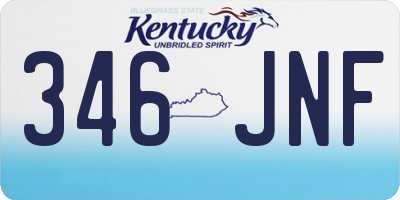 KY license plate 346JNF