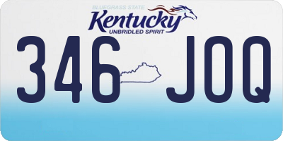 KY license plate 346JOQ