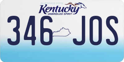 KY license plate 346JOS