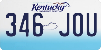 KY license plate 346JOU