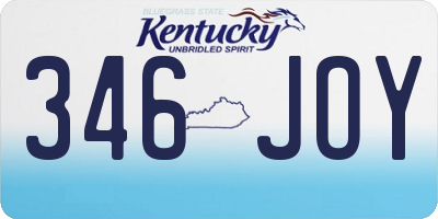 KY license plate 346JOY