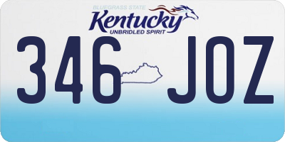 KY license plate 346JOZ