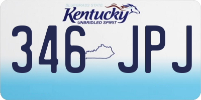 KY license plate 346JPJ