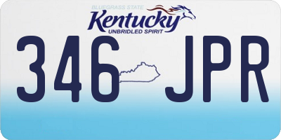 KY license plate 346JPR