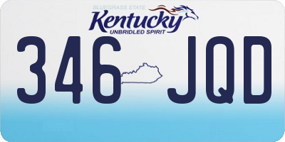 KY license plate 346JQD