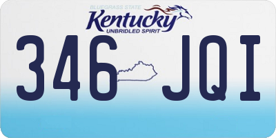 KY license plate 346JQI