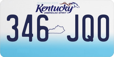 KY license plate 346JQO