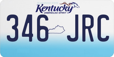 KY license plate 346JRC