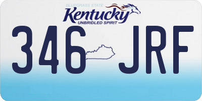 KY license plate 346JRF