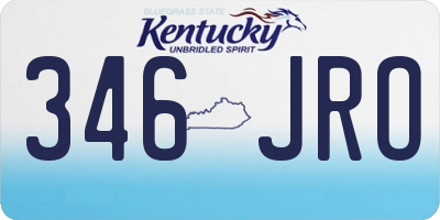 KY license plate 346JRO