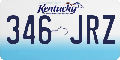 KY license plate 346JRZ