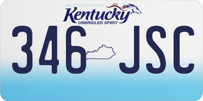 KY license plate 346JSC