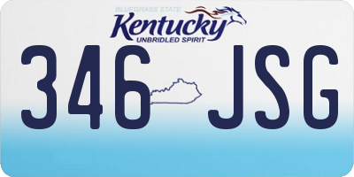 KY license plate 346JSG