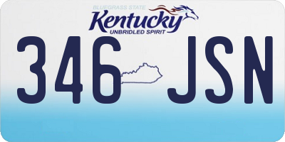 KY license plate 346JSN