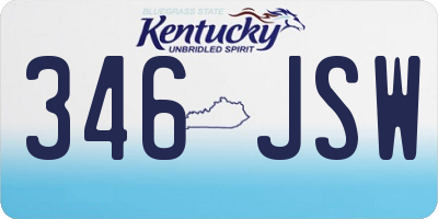 KY license plate 346JSW
