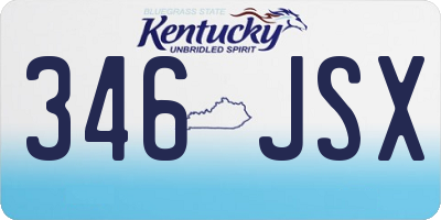 KY license plate 346JSX