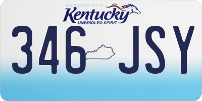 KY license plate 346JSY