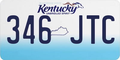 KY license plate 346JTC