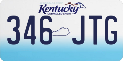 KY license plate 346JTG