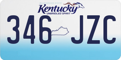 KY license plate 346JZC