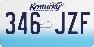 KY license plate 346JZF