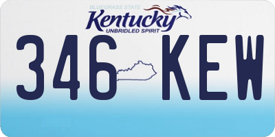 KY license plate 346KEW