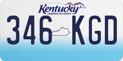 KY license plate 346KGD