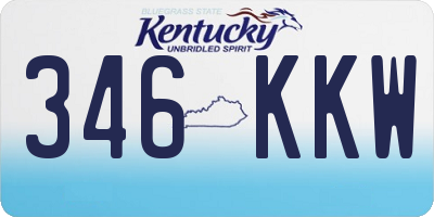 KY license plate 346KKW