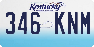 KY license plate 346KNM