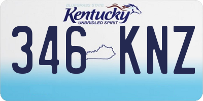 KY license plate 346KNZ