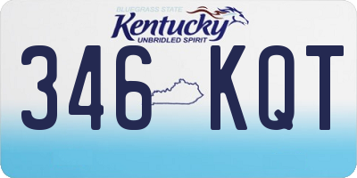 KY license plate 346KQT