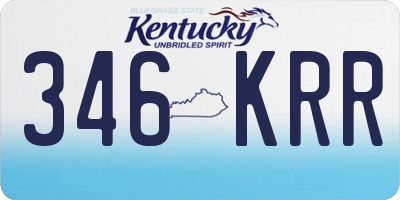 KY license plate 346KRR