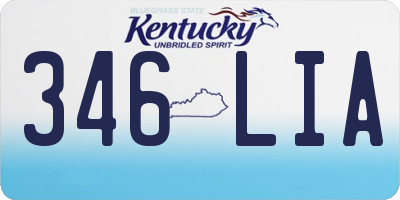KY license plate 346LIA