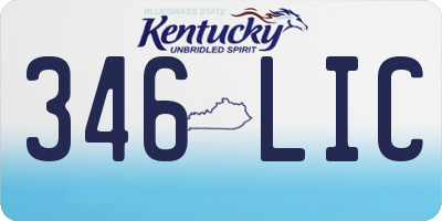 KY license plate 346LIC
