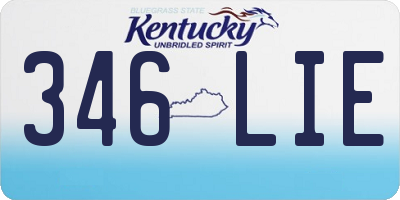 KY license plate 346LIE