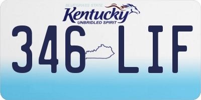 KY license plate 346LIF