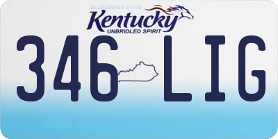 KY license plate 346LIG