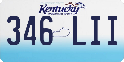 KY license plate 346LII