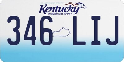 KY license plate 346LIJ