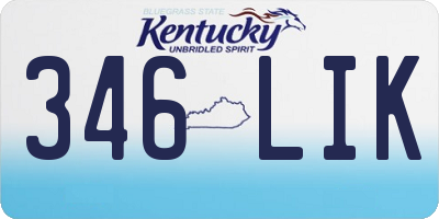 KY license plate 346LIK