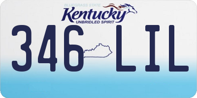 KY license plate 346LIL